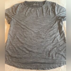 ZYIA Black and White Striped women’s tee XXL